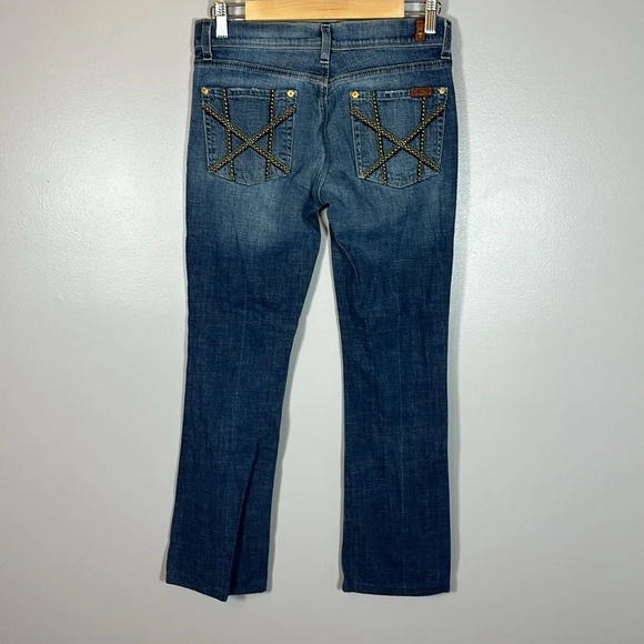 7 For All Mankind Mia Studded Boot Cut Jeans Size 27 - Picture 2 of 7